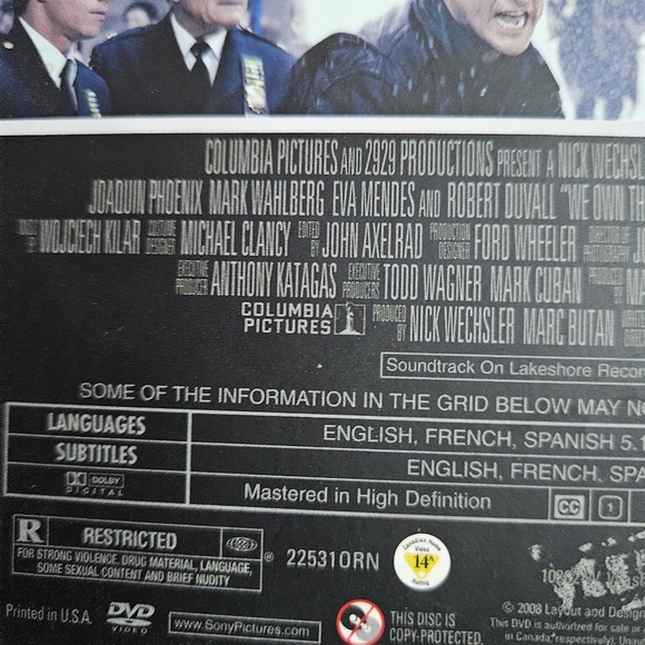 We Own The Night DVD Mark Wahlberg Eva Mendes Robert Duvall Joaquin Phoenix - Picture 4 of 9
